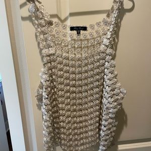 Silver/metallic crocheted tank
